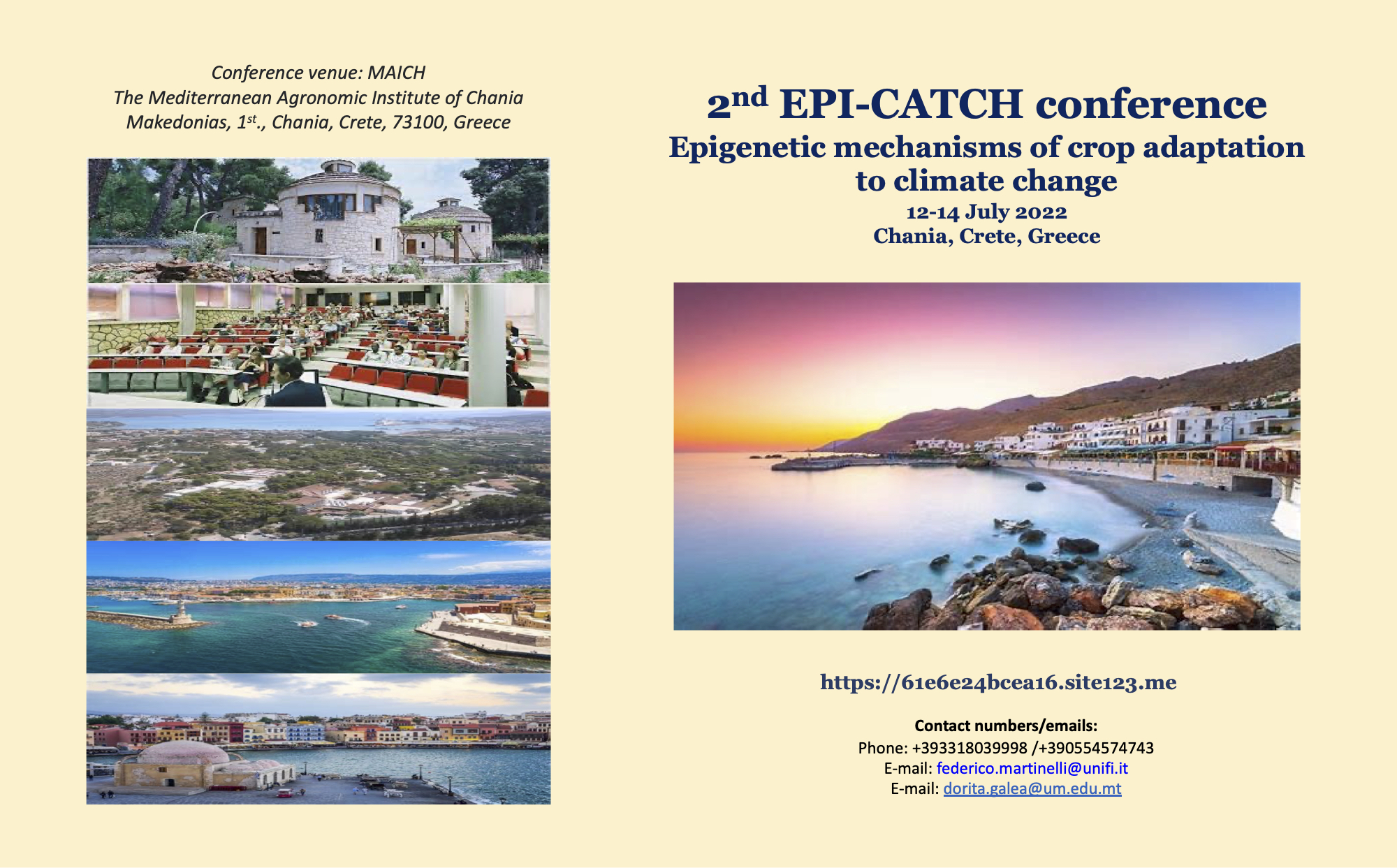 2nd EPI-CATCH conference Epigenetic mechanisms of crop adaptation to climate change